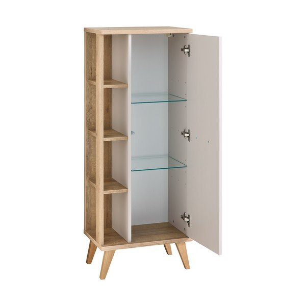 Kreem tammespoonist kõrge vannitoakapp 50,5x128 cm Quickset 966 - Pelipal-image-2