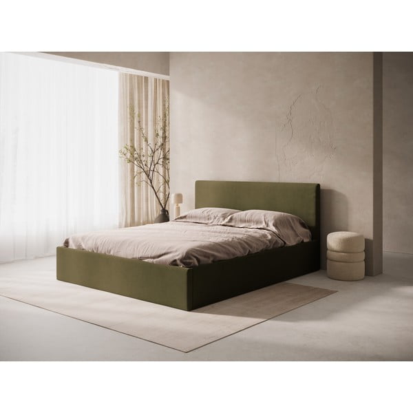 Roheline polsterdatud voodi peats 210,5x100 cm Remo – Micadoni-image-1