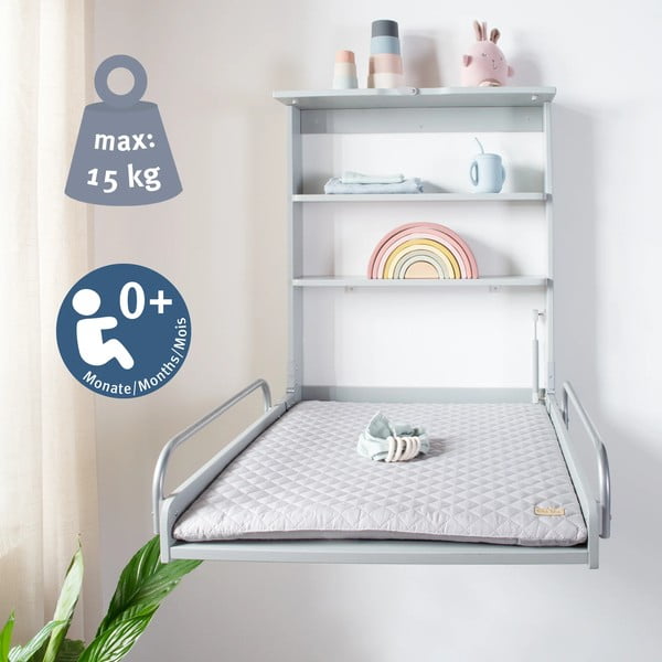 Roheline/hall seinale kinnitatav mähkimislaud Roba style – Roba-image-1