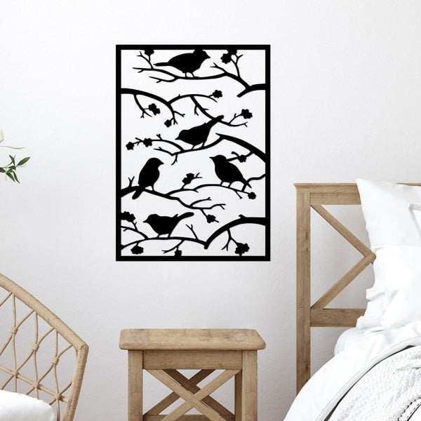 Metallist seinakaunistus 47x66 cm Branch & Birds - Wallity-image-3