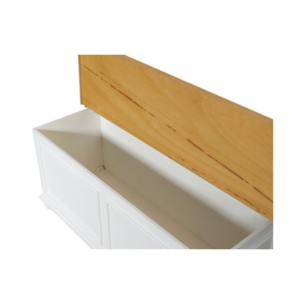 Bílá úložná truhla s dřevěným víkem Nara-image-1