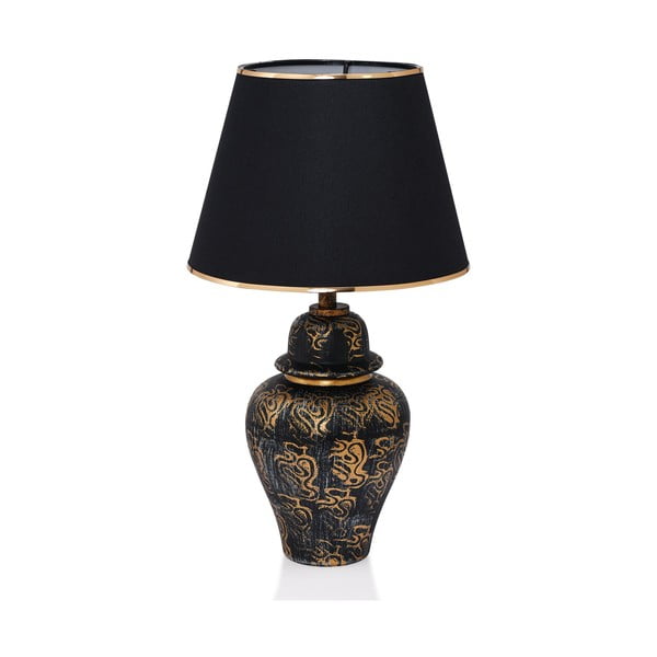 Must/kuldne lauavalgusti tekstiilist varjuga (kõrgus 54 cm) - Opviq lights-image-2