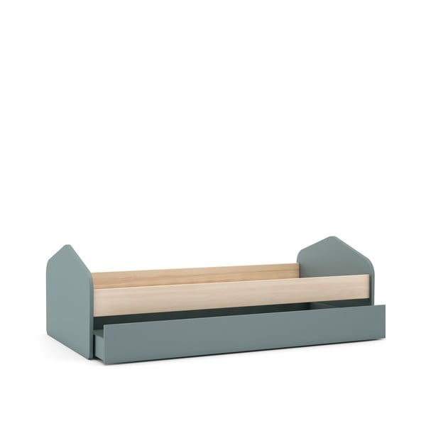 Hallikasroheline männispoonist lastevoodi koos väljatõmmatava voodi, voodipõhja ja panipaigaga 90x200 cm Estefania – Marckeric-image-4