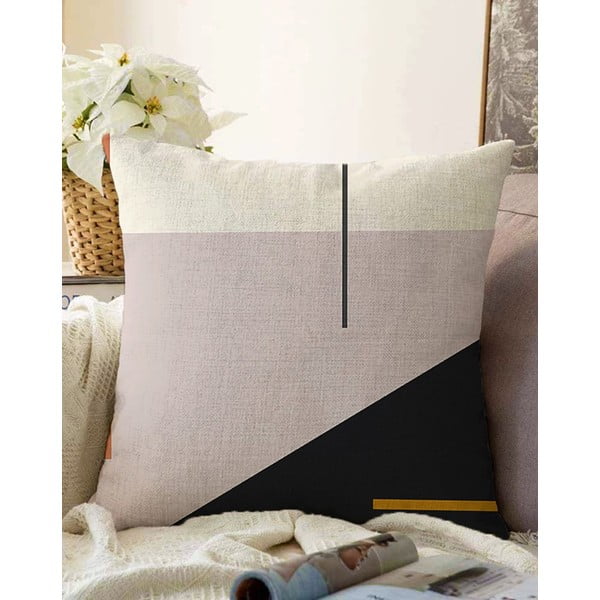 Roosa ja must puuvillasegust padjapüür abstraktne, 55 x 55 cm - Minimalist Cushion Covers