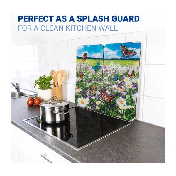 Karastatud klaasist pliidikatted 2tk komplektis 52x30 cm Summer Meadow - Maximex-image-3