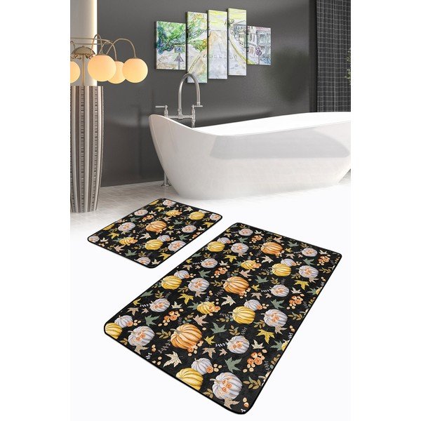 Mustad-oranžid vannitoamatid 2 tk 60x100 cm - Mila Home-image-2