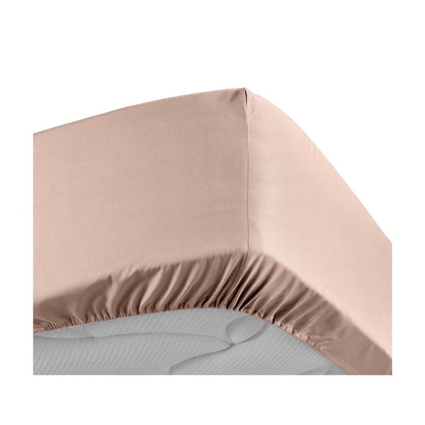 Roosa puuvill-perkalist kummiga lina 180x200 cm Percaline - douceur d'intérieur-image-3