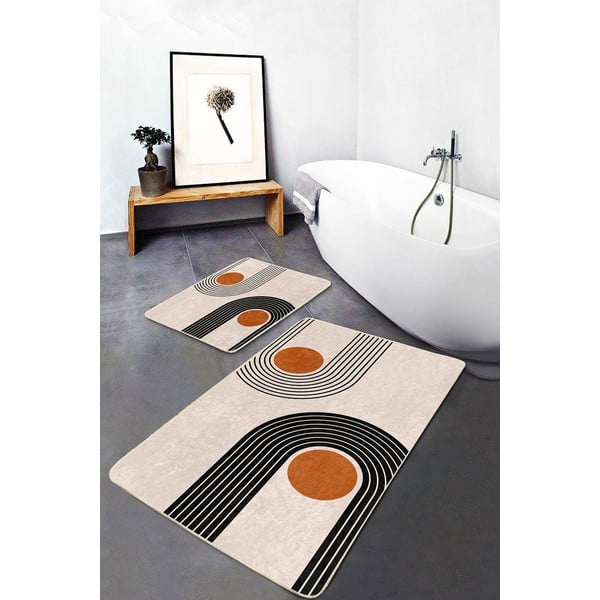 Beežid sametist vannitoamatid 2tk komplektis 60x100 cm Dot Arch - Mila Home-image-1