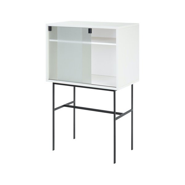 Hall-beež lükandustega vitriinkapp 70x109x40 cm Lekko - noo.ma