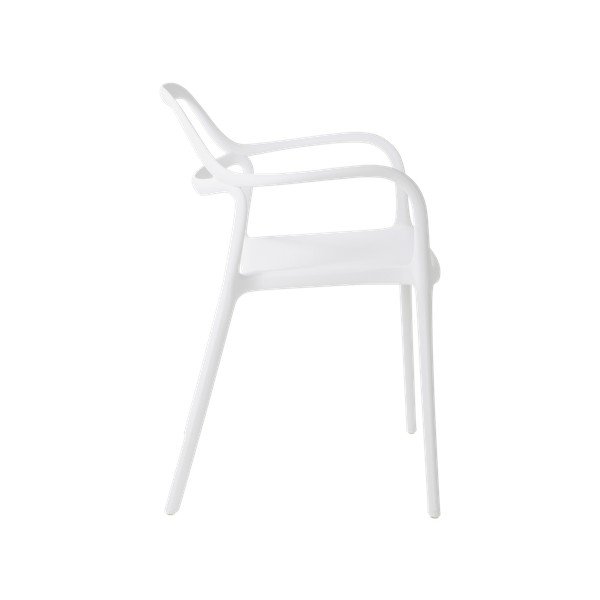 Valged plastmassist söögitoolid käetugedega/virnastatavad, 2 tk komplektis Karlaby - Jotex-image-4