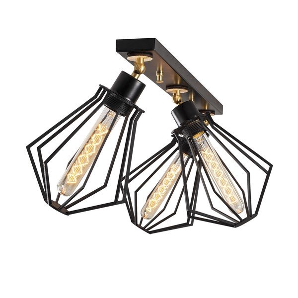 Must-kuldne metallist varjuga laevalgusti ø 18 cm Oylat - Opviq lights-image-2