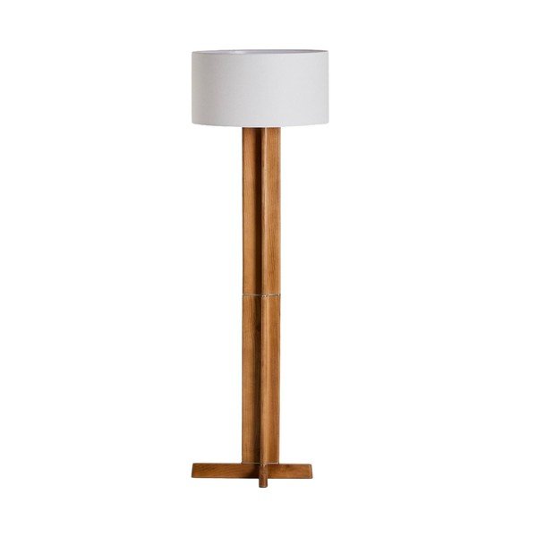 Valge/pruun põrandalamp tekstiilist varjuga (kõrgus 150,5 cm) Niani - Kave Home