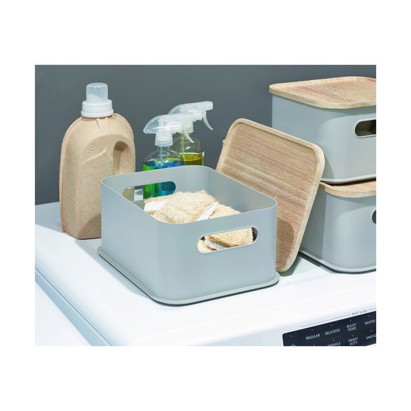 Hall käepidemega hoiukarp, 21,3 x 30,2 cm, Paulownia puidust, kaanega. Eco - iDesign-image-4