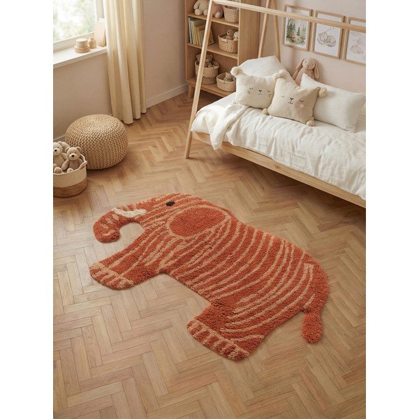 Pestav/käsitsi kootud puuvillane lastevaip terrakota värvi 75x120 cm Snuggle Elodie - Hanse Home-image-1