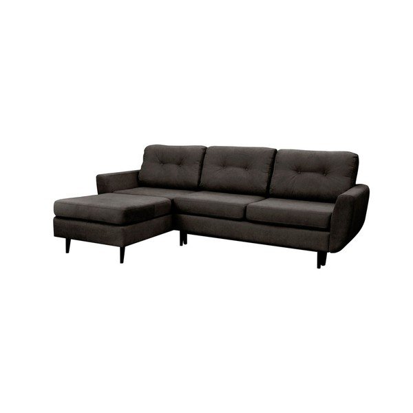 Tmavě šedá rozkládací pohovka s černými nohami Mazzini Sofas Hortensia, levý roh-image-4
