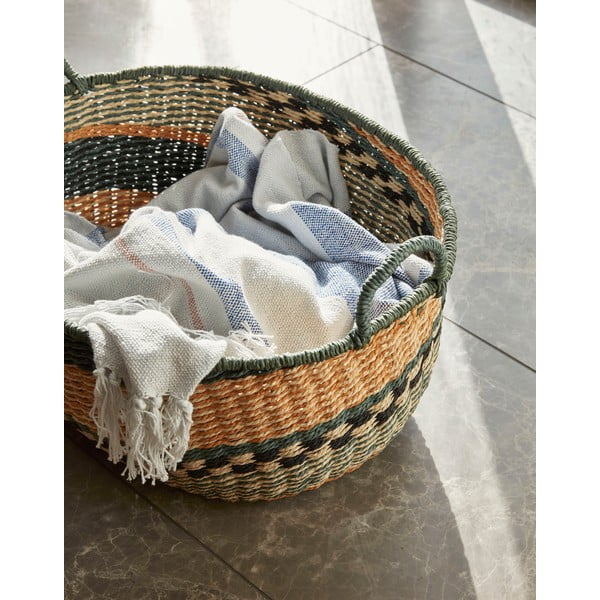 Beeži ja sinine puuvillane ruuduline Dream, 140 x 200 cm - Hübsch-image-3