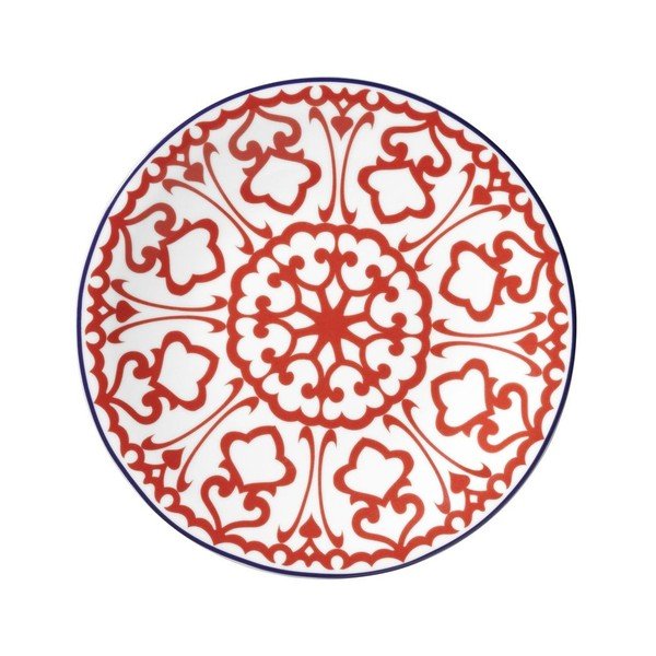 24dílný set bílého porcelánového nádobí s červeným vzorem Kütahya Porselen Desen-image-3