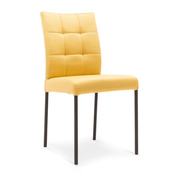Žlutá jídelní židle s černými nohami Mossø Verto