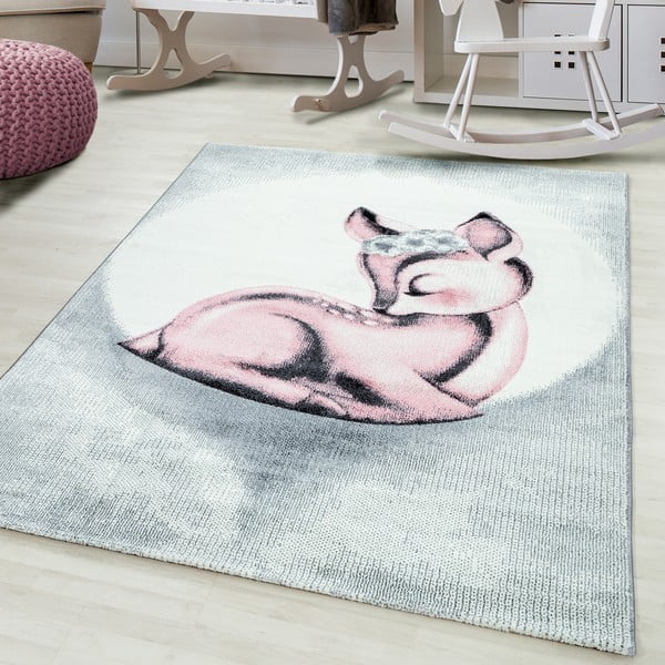 Heleroosa-helehall laste vaip 120x170 cm Bambi - Ayyildiz Carpets-image-1