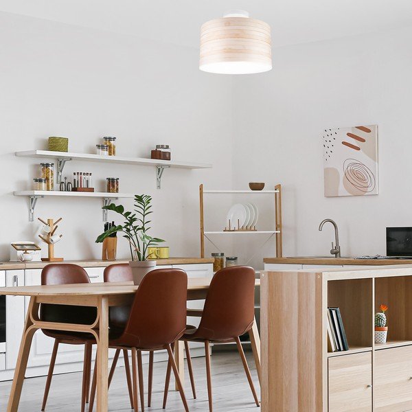 Helepruun laevalgusti tekstiilist varjuga ø 35 cm Print - LAMKUR-image-2