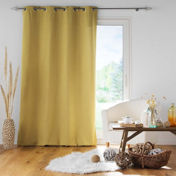 Kollane helikindel kardin 140x260 cm Jupiter - douceur d'intérieur-image-2