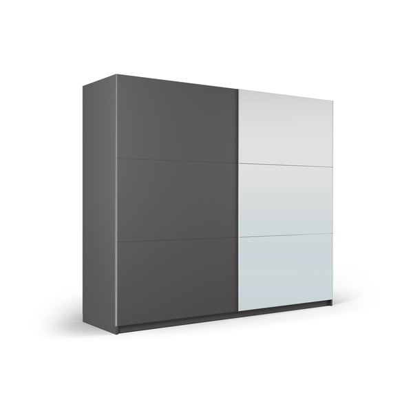 Tumehall peegli- ja lükandustega riidekapp 250x215 cm Lisburn - Cosmopolitan Design-image-1