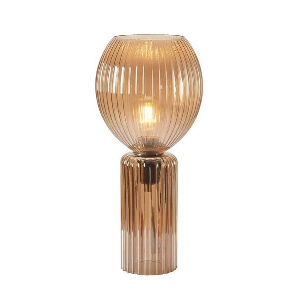 Merevaigukollane lauavalgusti klaasist varjuga (kõrgus 40 cm) Toulipa - Markslöjd