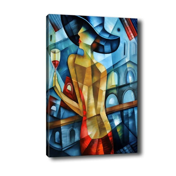 Kubistlik daam, 50 x 70 cm Lady in Red - Tablo Center
