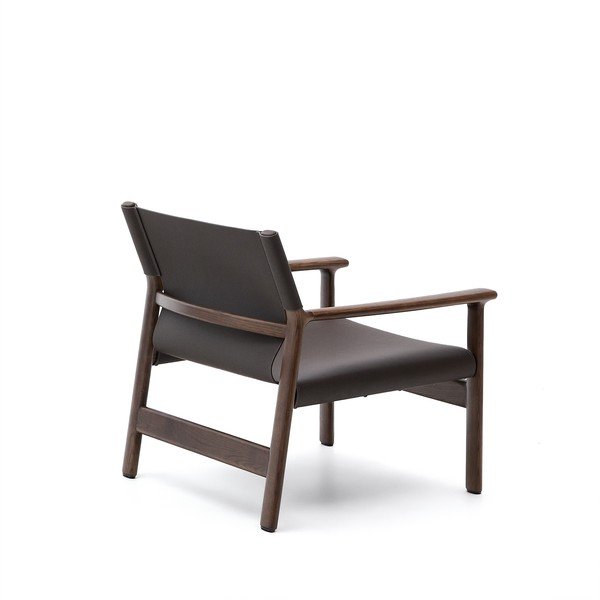 Tumepruun nahast tugitool Jan - Kave Home-image-4