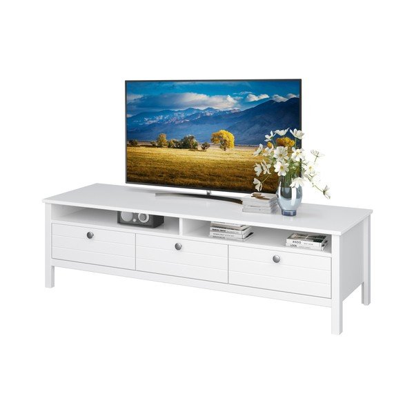 Bílý TV stolek se 3 zásuvkami Støraa Norup-image-2