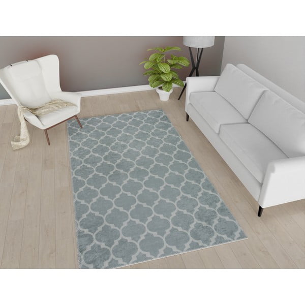 Helehall ja kreemikas pestav vaibajooksja 200x80 cm - Vitaus-image-1