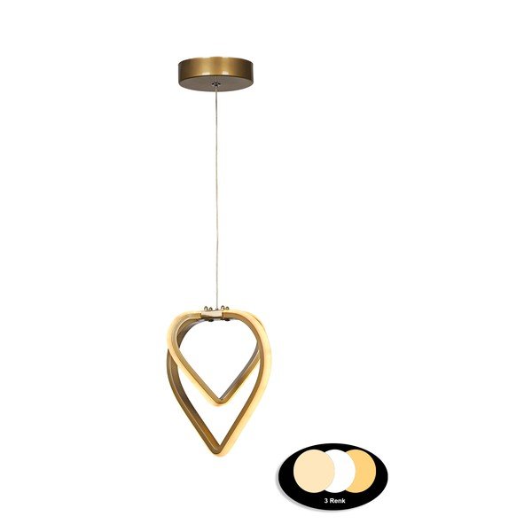 Pronksivärvi metallist LED rippvalgusti ø 22 cm Sevinc - Squid Lighting-image-2