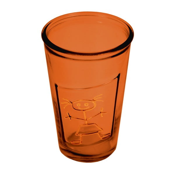 Oranžová sklenice z recyklovaného skla Ego Dekor Afrodita, 300 ml