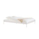 Valge terasest kaheinimesevoodi ilma peatsita liistudest raamiga 180x200 cm Eton Basic - noo.ma