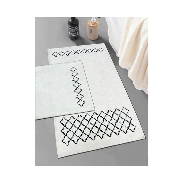 Kreemikad vannitoamatid komplektis 2 tükki 60x100 cm Luxury - Foutastic-image-1