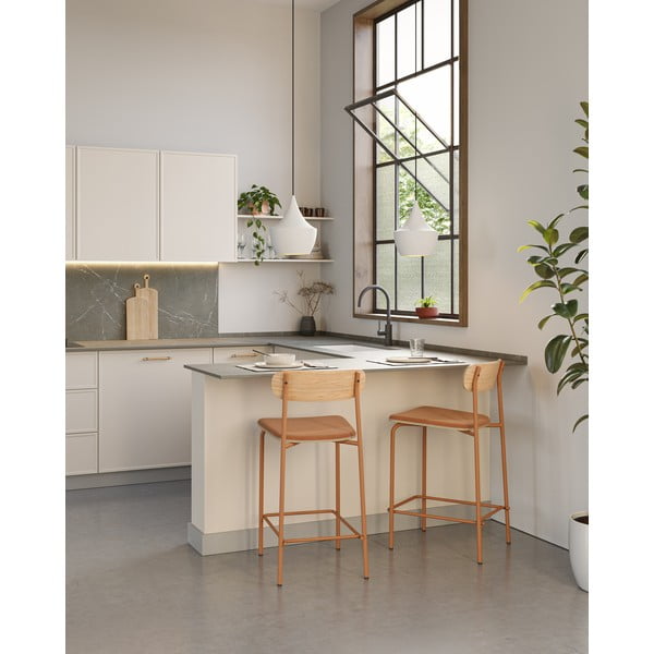 Punased-puiduvärvi baaritoolid 2tk komplektis (istme kõrgus 66 cm) Adriana - Marckeric-image-1