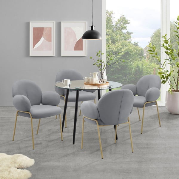 Hallid sametist söögitoolid 2tk komplektis Iwama - Støraa-image-1