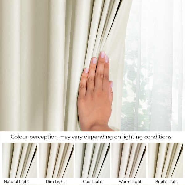 Kreem sametist dimout-kardin 140 × 270 cm Eyelets – Restilo-image-4