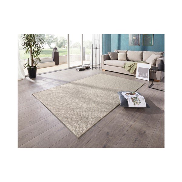 Béžovo-krémový koberec vhodný i na ven Elle Decoration Bloom Croix, 80 x 150 cm-image-1