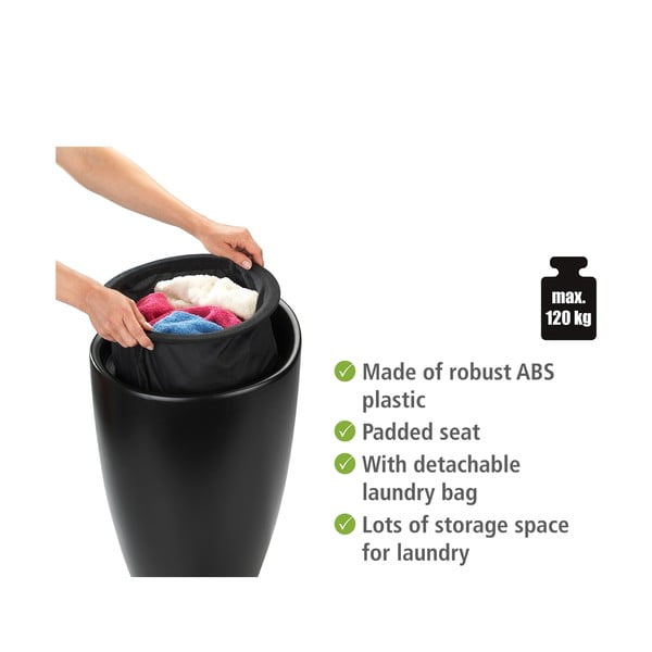 Must vannitoajälg koos eemaldatava pesukorviga Candy - Wenko-image-3