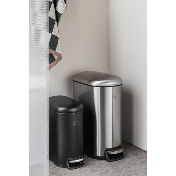 Hõbedane roostevabast terasest pedaaliga prügikast, 10l Wather - Mette Ditmer Denmark-image-2