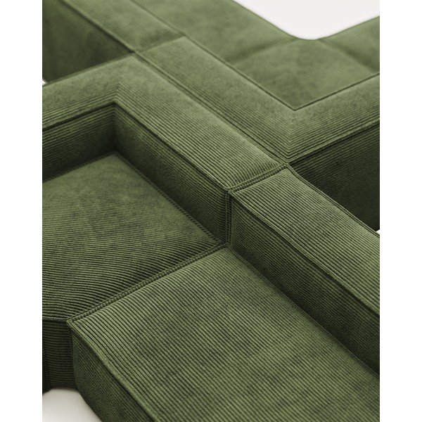 Roheline velvetist nurgadiivan Blok - Kave Home-image-1