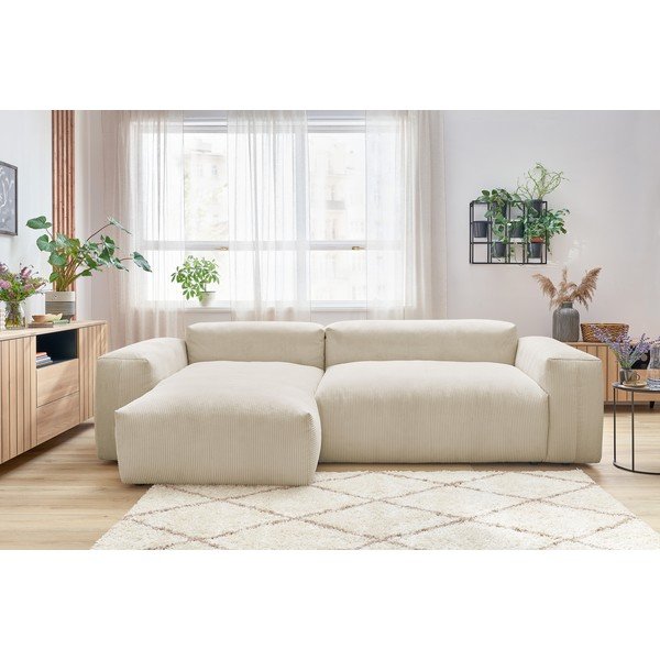 Beežist kordvärvi nurgadiivan (vasakpoolne nurk) Lafayette - Bobochic Paris-image-1