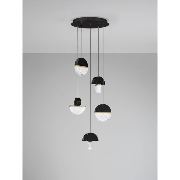 Must metallist hämardatav LED-ripatslamp ø 46 cm Dorin - Nova Luce-image-3