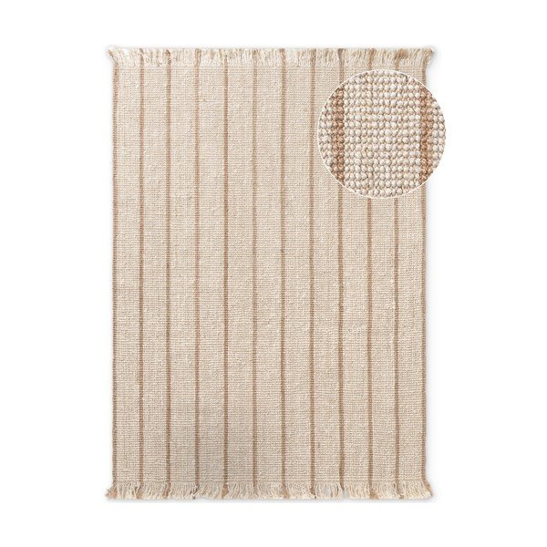 Kreemikas käsitsi kootud džuudist vaip 160x230 cm Harvest Sierra - Elle Decoration