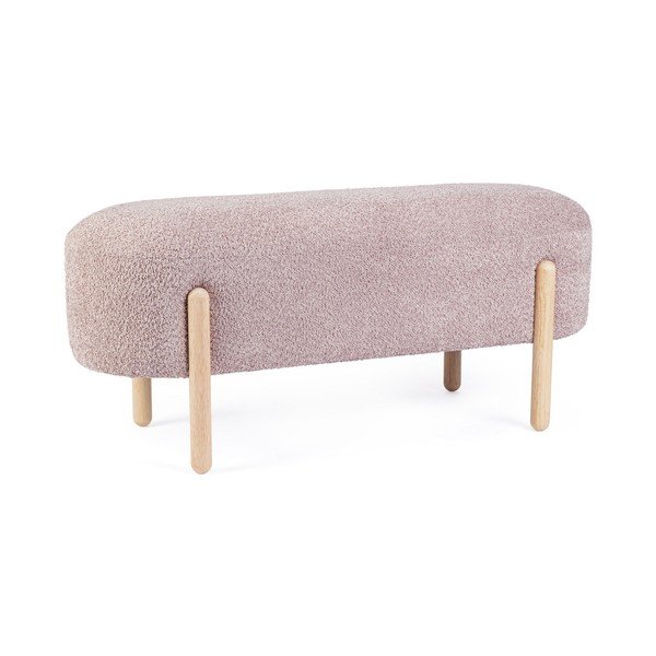 Roosa polsterdatud pink buklee kangast Dayla - Bizzotto-image-2