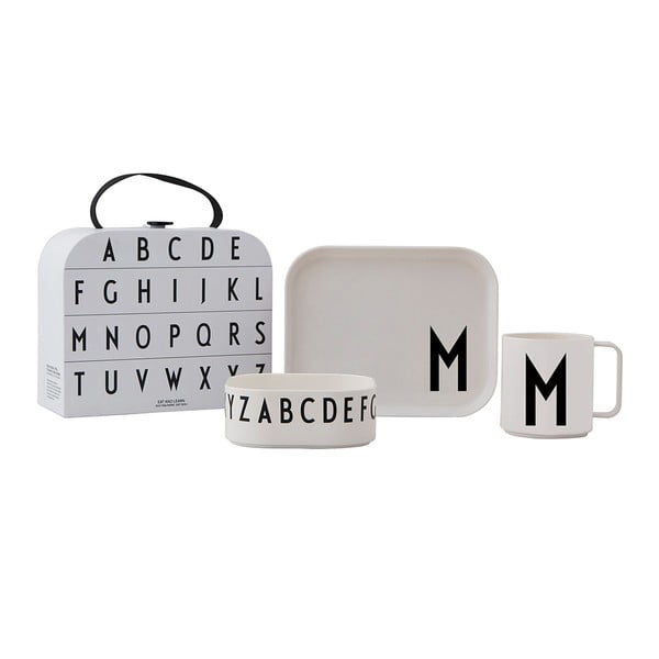 3-osaline laste söögikomplekt koos kohvriga Classics M A-Z - Design Letters