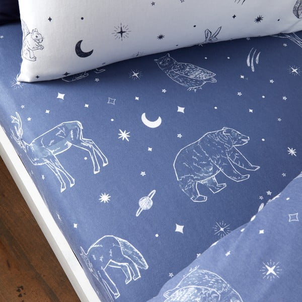 Veniv flanell laste voodilina 70x140 cm Starlight Animals - Bianca