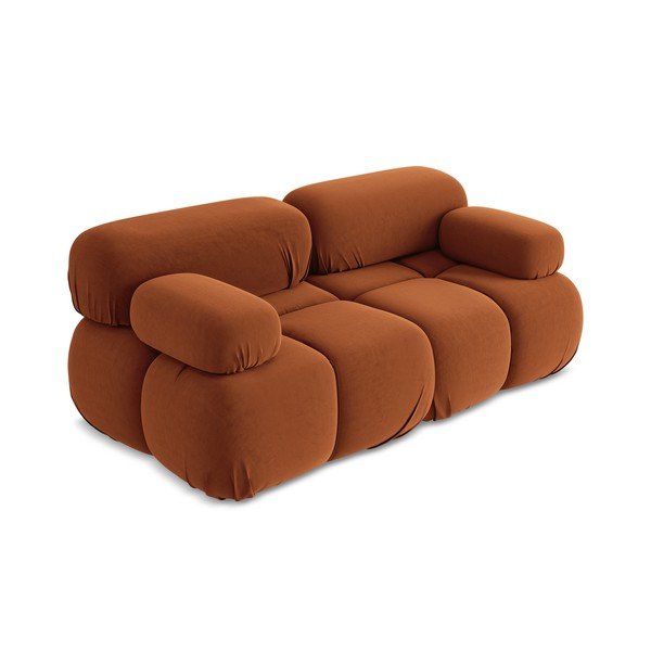 Oranž sametist moodulsofa 190 cm Lokua - Makamii-image-2