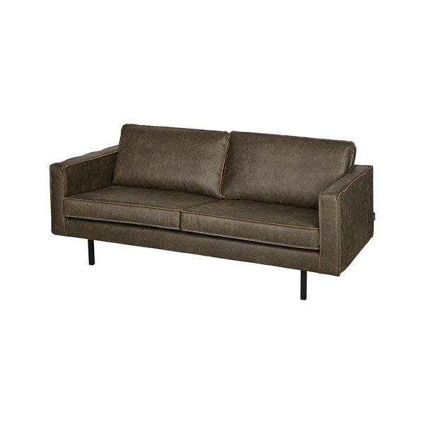 Tumeroheline diivan taaskasutatud nahast kattega , 190 cm Rodeo - BePureHome-image-3